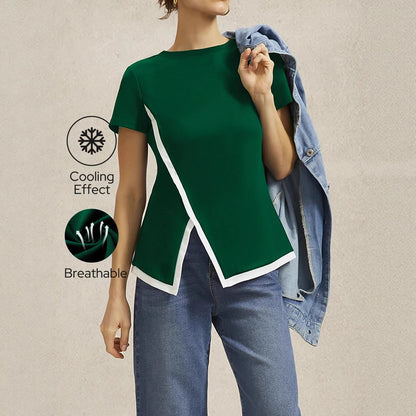 T-Shirt Fluide à Ourlet Fendu