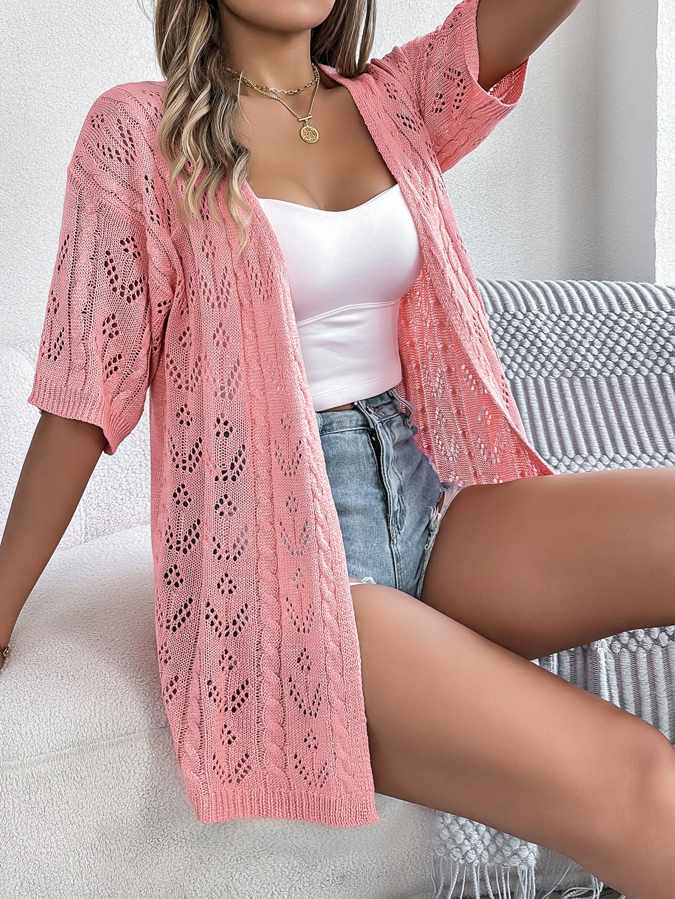 Veste Légère de Plage Ajourée