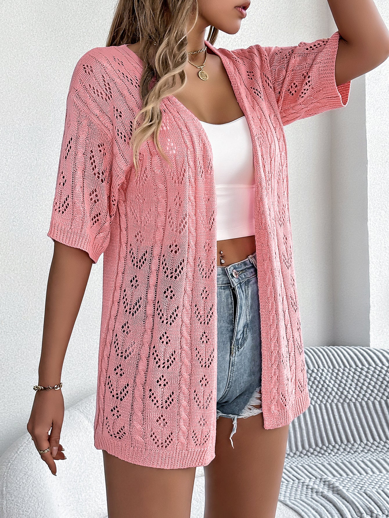 Veste Légère de Plage Ajourée