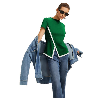 T-Shirt Fluide à Ourlet Fendu